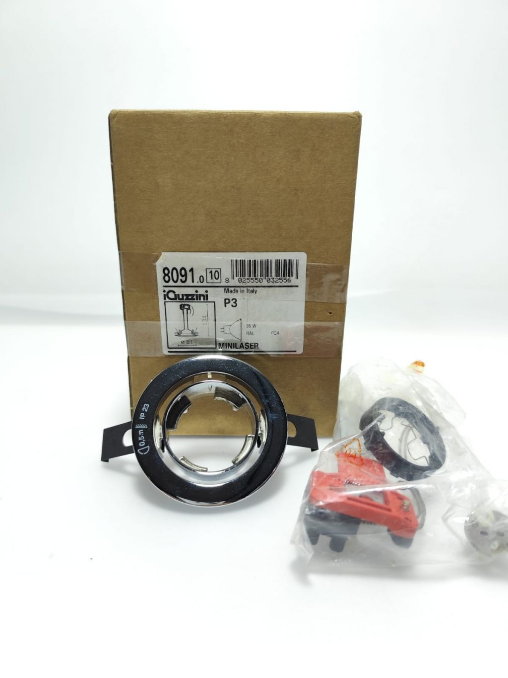 FARETTO DA INCASSO I-GUZZINI MINI LASER  TONDO  IN METALLO CROMATO LUCIDO COD 8091/P3