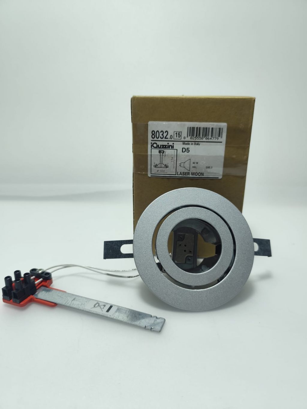 FARETTO DA INCASSO I-GUZZINI LASER MOON ORIENTABILE GIGIO CHIARO METALLIZZATO 8032/D5