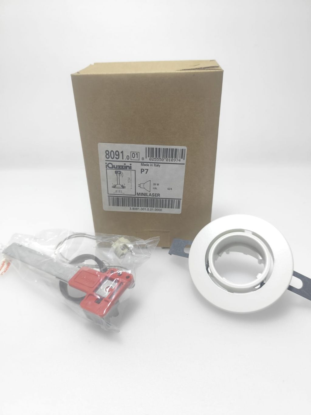 FARETTO DA INCASSO I-GUZZINI MINI LASER ORIENTABILE COLRE BIANCO COD.8091 P 7